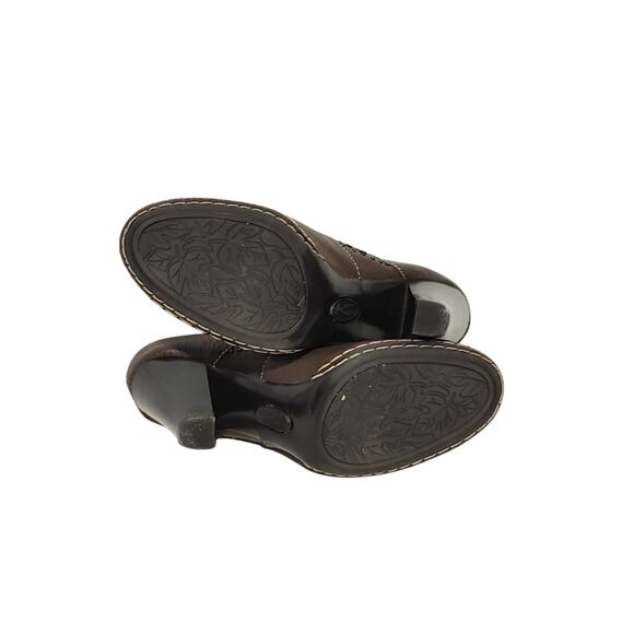 EuroSoft by Sofft Carris Brown Leather Mule Embellished High Heels Womens 6.5M - Picture 5 of 6